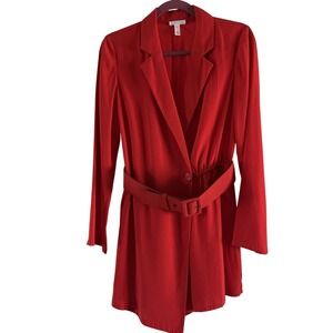 Women's Size Medium Leith Red Romper Belted